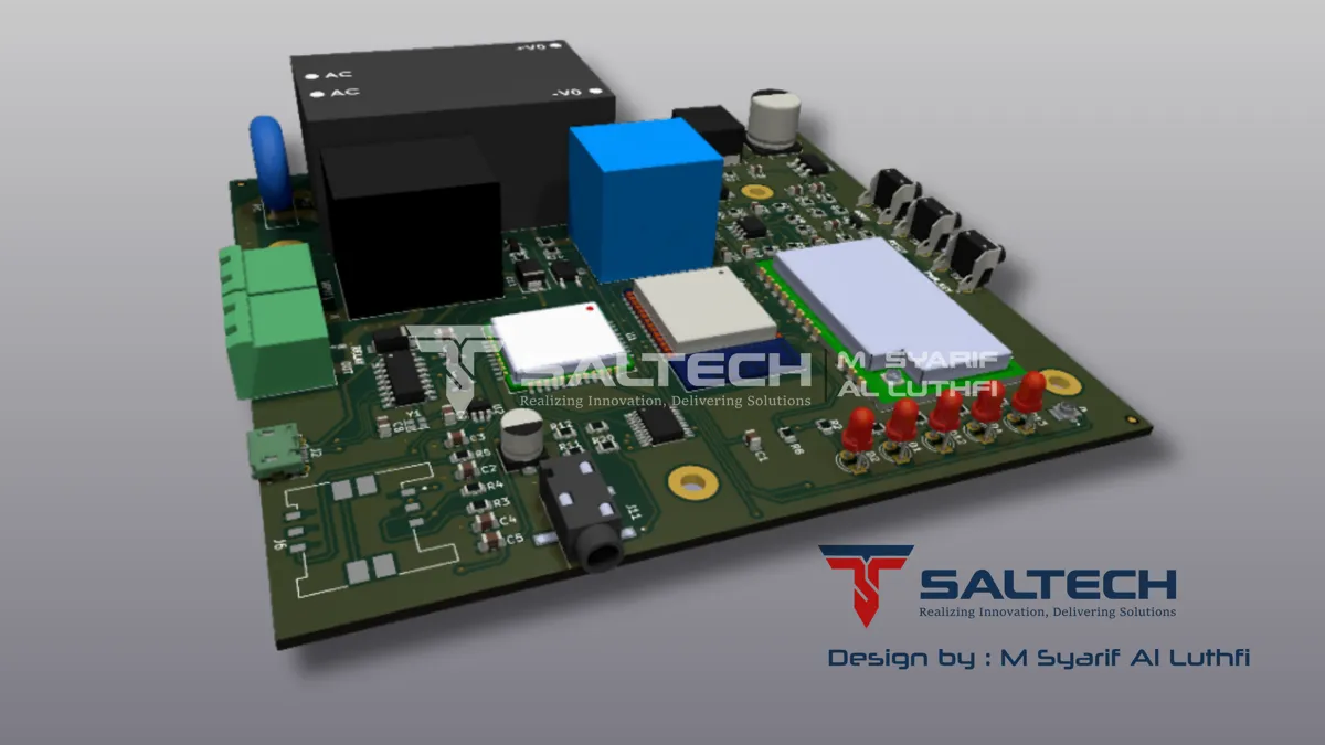 Render 3D board power & relay karya SALTECH