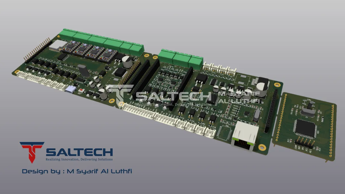 Render 3D board controller memanjang karya SALTECH