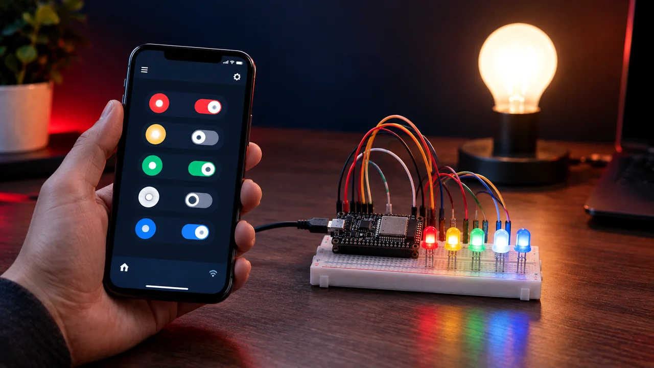 Mengontrol LED dari aplikasi Blynk di HP